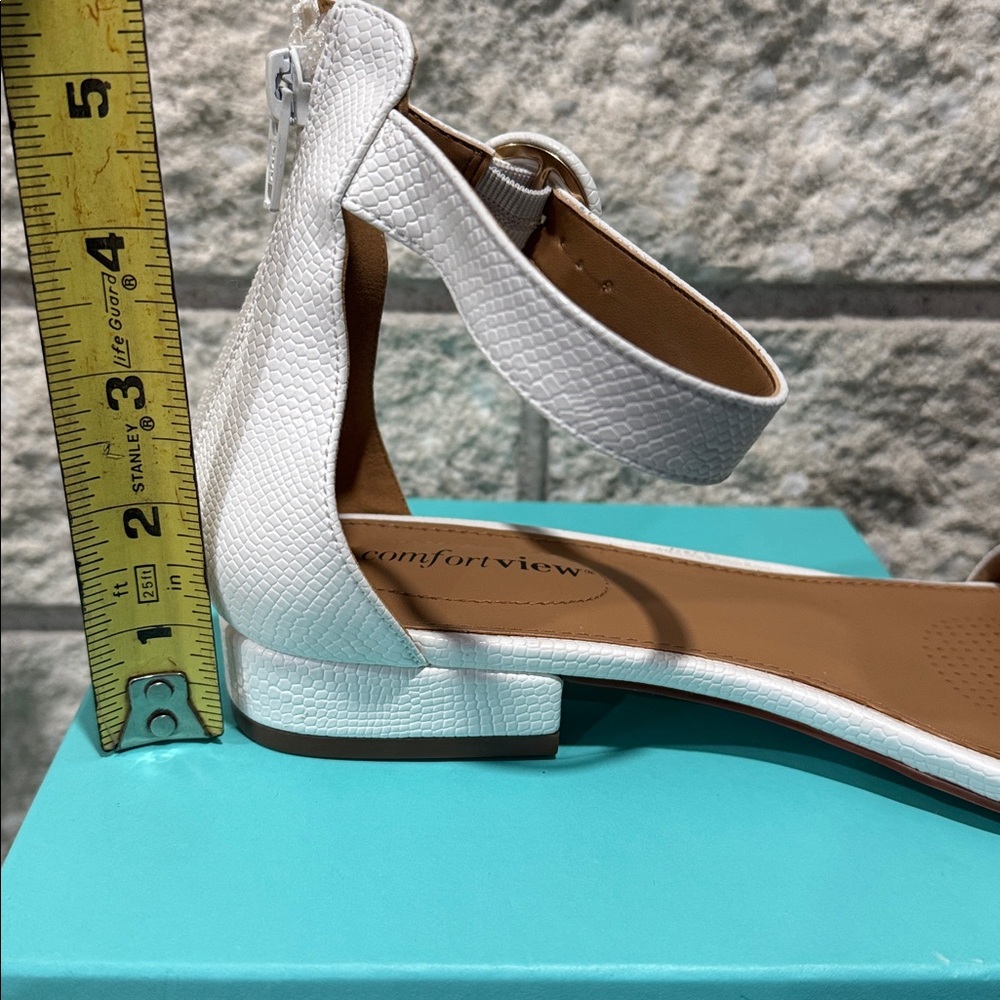 White Ankle Strap Sandals - Picture 6 of 6